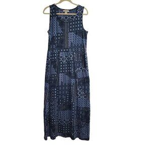 Coldwater Creek Sleeveless Blue Maxi Dress Womens Size Small Pockets‎ Pre-Owned